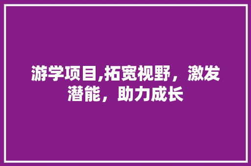 游学项目,拓宽视野，激发潜能，助力成长