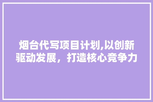 烟台代写项目计划,以创新驱动发展，打造核心竞争力
