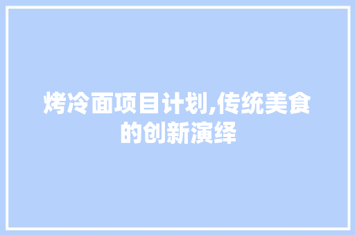 烤冷面项目计划,传统美食的创新演绎 成语大全