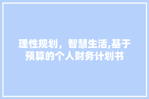 理性规划，智慧生活,基于预算的个人财务计划书