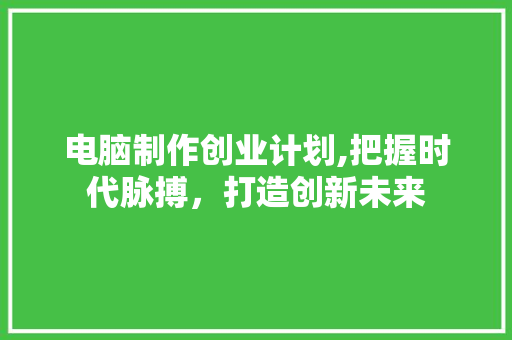 电脑制作创业计划,把握时代脉搏，打造创新未来