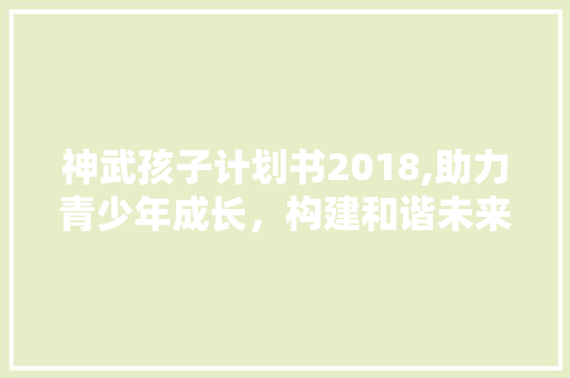神武孩子计划书2018,助力青少年成长，构建和谐未来