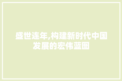 盛世连年,构建新时代中国发展的宏伟蓝图
