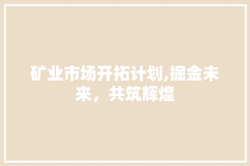 矿业市场开拓计划,掘金未来，共筑辉煌