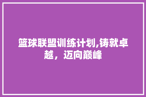 篮球联盟训练计划,铸就卓越，迈向巅峰
