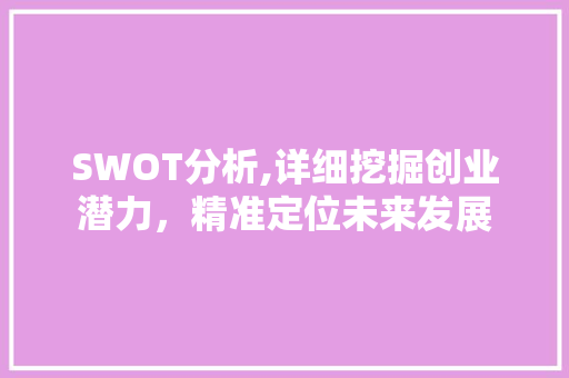 SWOT分析,详细挖掘创业潜力，精准定位未来发展