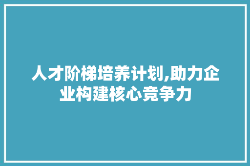 人才阶梯培养计划,助力企业构建核心竞争力