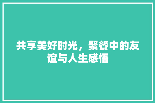 共享美好时光，聚餐中的友谊与人生感悟