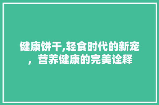 健康饼干,轻食时代的新宠，营养健康的完美诠释 工作总结