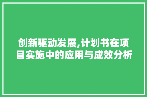 创新驱动发展,计划书在项目实施中的应用与成效分析