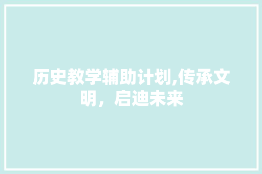 历史教学辅助计划,传承文明，启迪未来