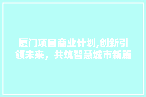 厦门项目商业计划,创新引领未来，共筑智慧城市新篇章