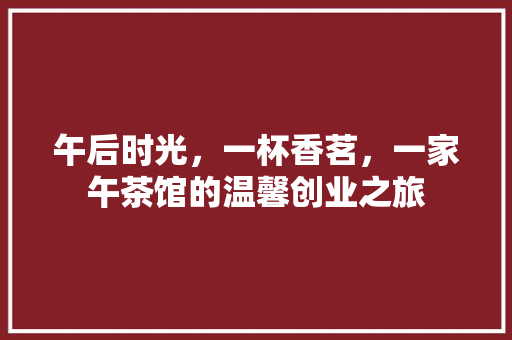 午后时光，一杯香茗，一家午茶馆的温馨创业之旅