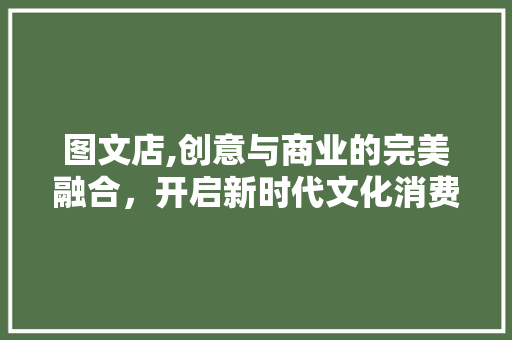 图文店,创意与商业的完美融合，开启新时代文化消费新风尚