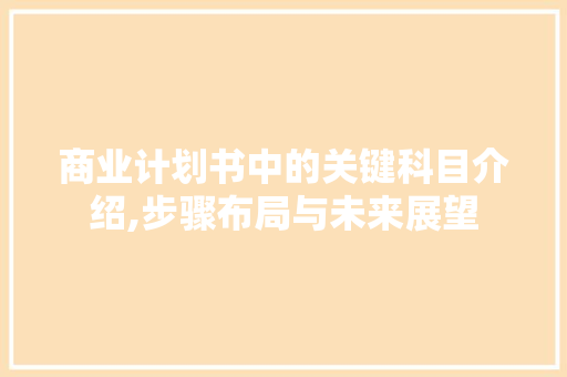 商业计划书中的关键科目介绍,步骤布局与未来展望 成语大全