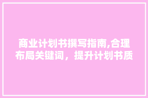 商业计划书撰写指南,合理布局关键词，提升计划书质量
