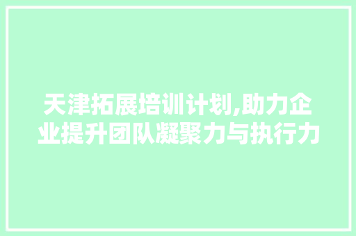 天津拓展培训计划,助力企业提升团队凝聚力与执行力