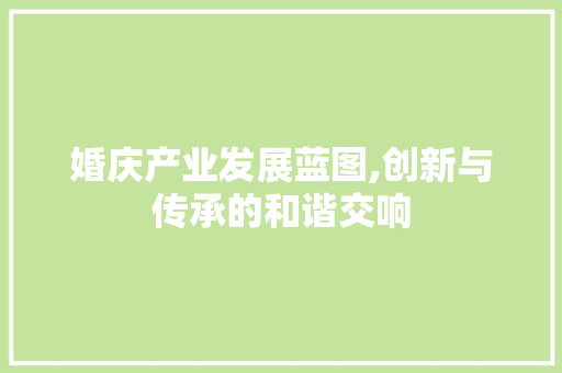 婚庆产业发展蓝图,创新与传承的和谐交响 个人简历