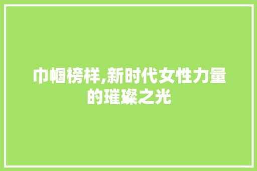 巾帼榜样,新时代女性力量的璀璨之光