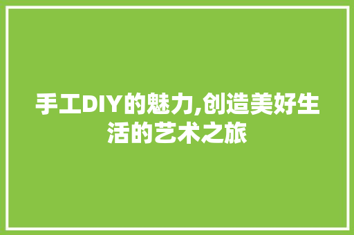 手工DIY的魅力,创造美好生活的艺术之旅