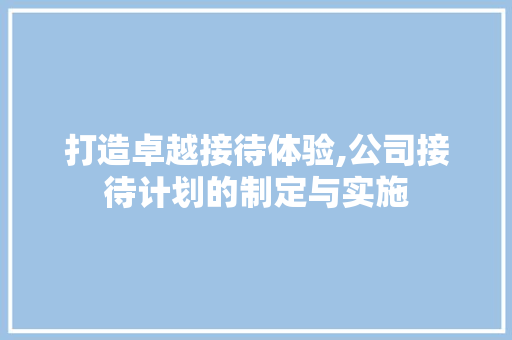 打造卓越接待体验,公司接待计划的制定与实施