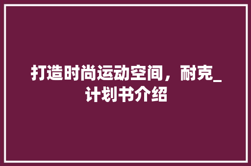 打造时尚运动空间，耐克_计划书介绍 合同范本