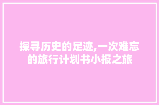 探寻历史的足迹,一次难忘的旅行计划书小报之旅