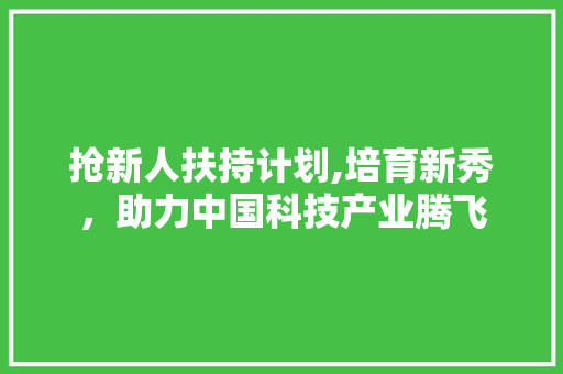 抢新人扶持计划,培育新秀，助力中国科技产业腾飞