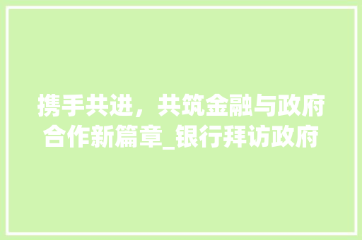 携手共进，共筑金融与政府合作新篇章_银行拜访政府计划解读