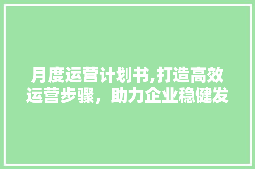 月度运营计划书,打造高效运营步骤，助力企业稳健发展