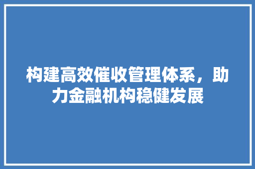 构建高效催收管理体系，助力金融机构稳健发展 名人名言