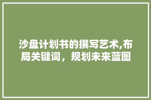 沙盘计划书的撰写艺术,布局关键词，规划未来蓝图