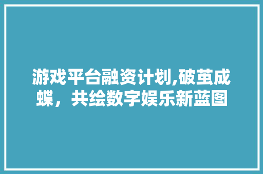游戏平台融资计划,破茧成蝶，共绘数字娱乐新蓝图