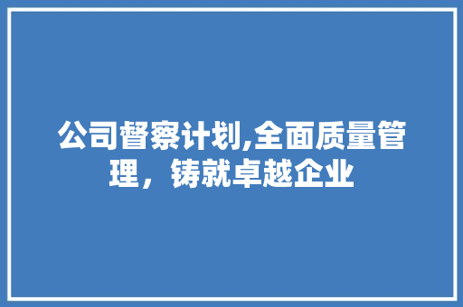 公司督察计划,全面质量管理，铸就卓越企业 工作总结