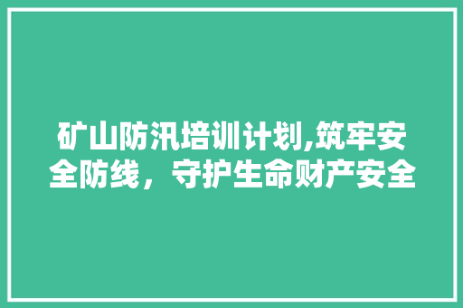 矿山防汛培训计划,筑牢安全防线，守护生命财产安全
