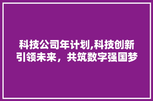 科技公司年计划,科技创新引领未来，共筑数字强国梦想 工作总结