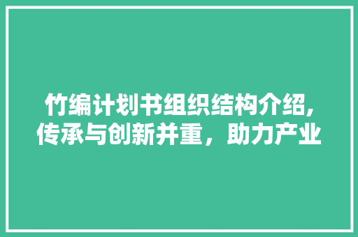 竹编计划书组织结构介绍,传承与创新并重，助力产业发展