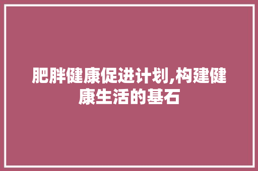 肥胖健康促进计划,构建健康生活的基石