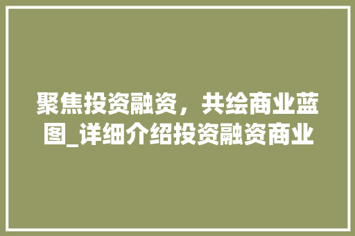 聚焦投资融资，共绘商业蓝图_详细介绍投资融资商业计划书