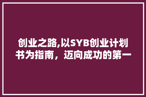 创业之路,以SYB创业计划书为指南，迈向成功的第一步