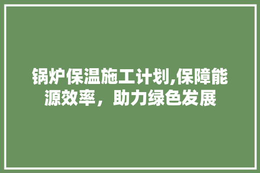 锅炉保温施工计划,保障能源效率，助力绿色发展