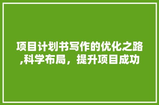 项目计划书写作的优化之路,科学布局，提升项目成功率