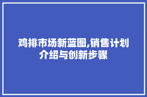 鸡排市场新蓝图,销售计划介绍与创新步骤