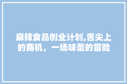 麻辣食品创业计划,舌尖上的商机，一场味蕾的冒险