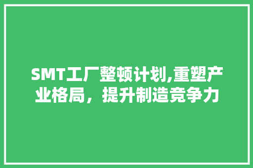 SMT工厂整顿计划,重塑产业格局，提升制造竞争力