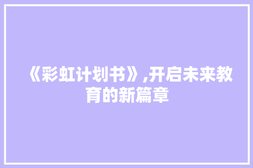 《彩虹计划书》,开启未来教育的新篇章 个人简历