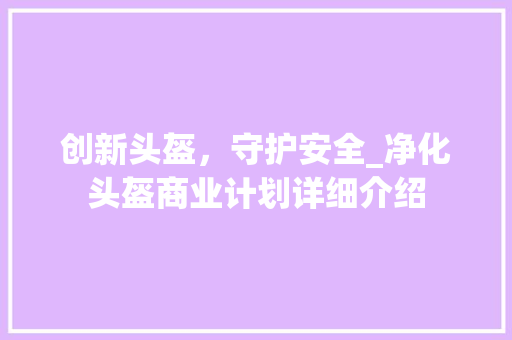 创新头盔，守护安全_净化头盔商业计划详细介绍