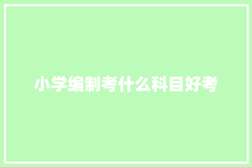 小学编制考什么科目好考