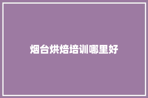 烟台烘焙培训哪里好