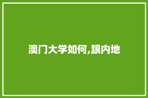 澳门大学如何,跟内地